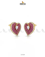 Golden Heart Cluster Pendant Set Pendant - Zeesy Jewellery Pakistan | Premium Artificial & Imitation Jewellery