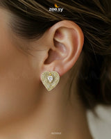 Golden Heart Cluster Pendant Set Pendant - Zeesy Jewellery Pakistan | Premium Artificial & Imitation Jewellery
