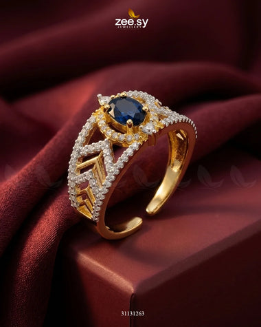 Golden Majestic Oval Stone Ring