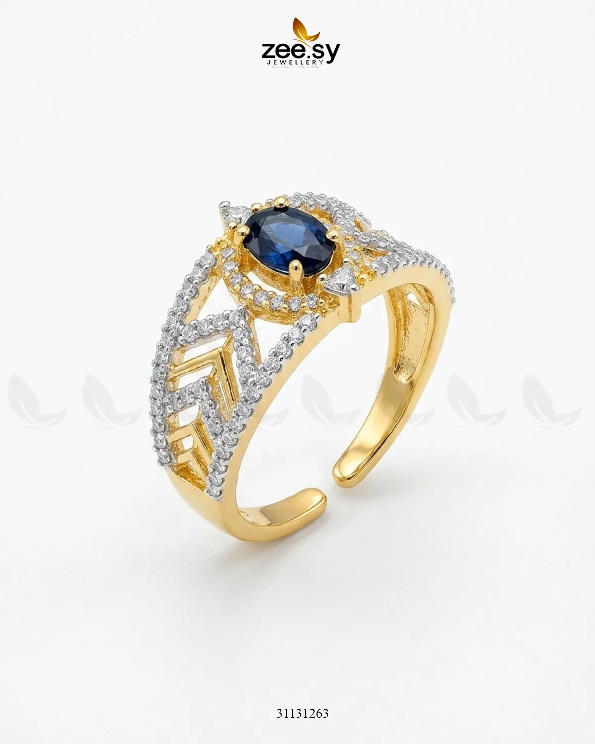 Golden Majestic Oval Stone Ring