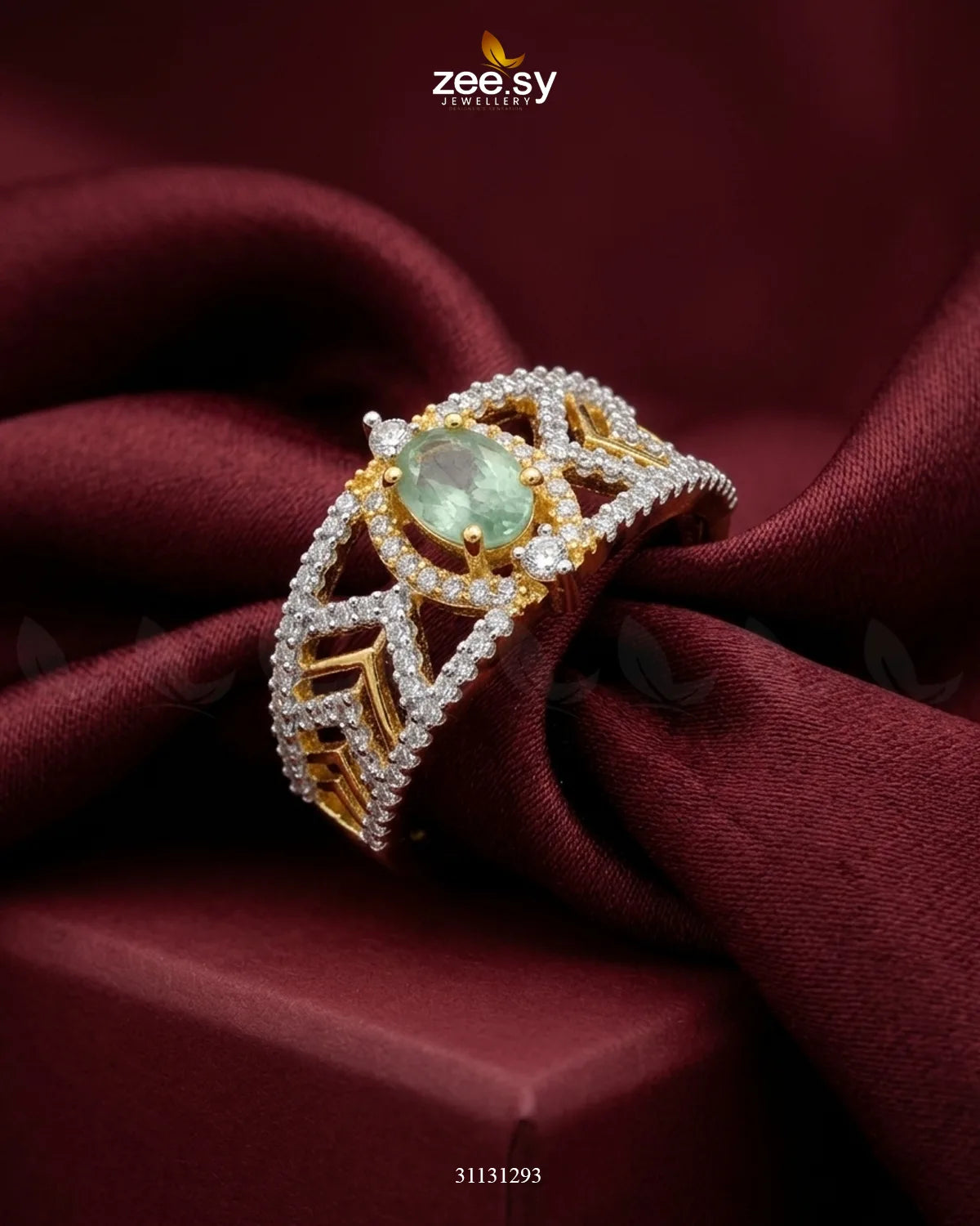 Golden Majestic Oval Stone Ring