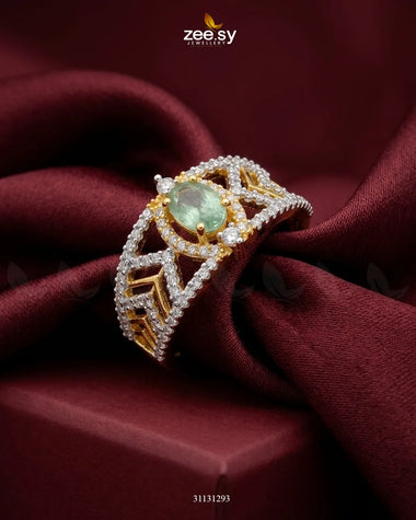Golden Majestic Oval Stone Ring