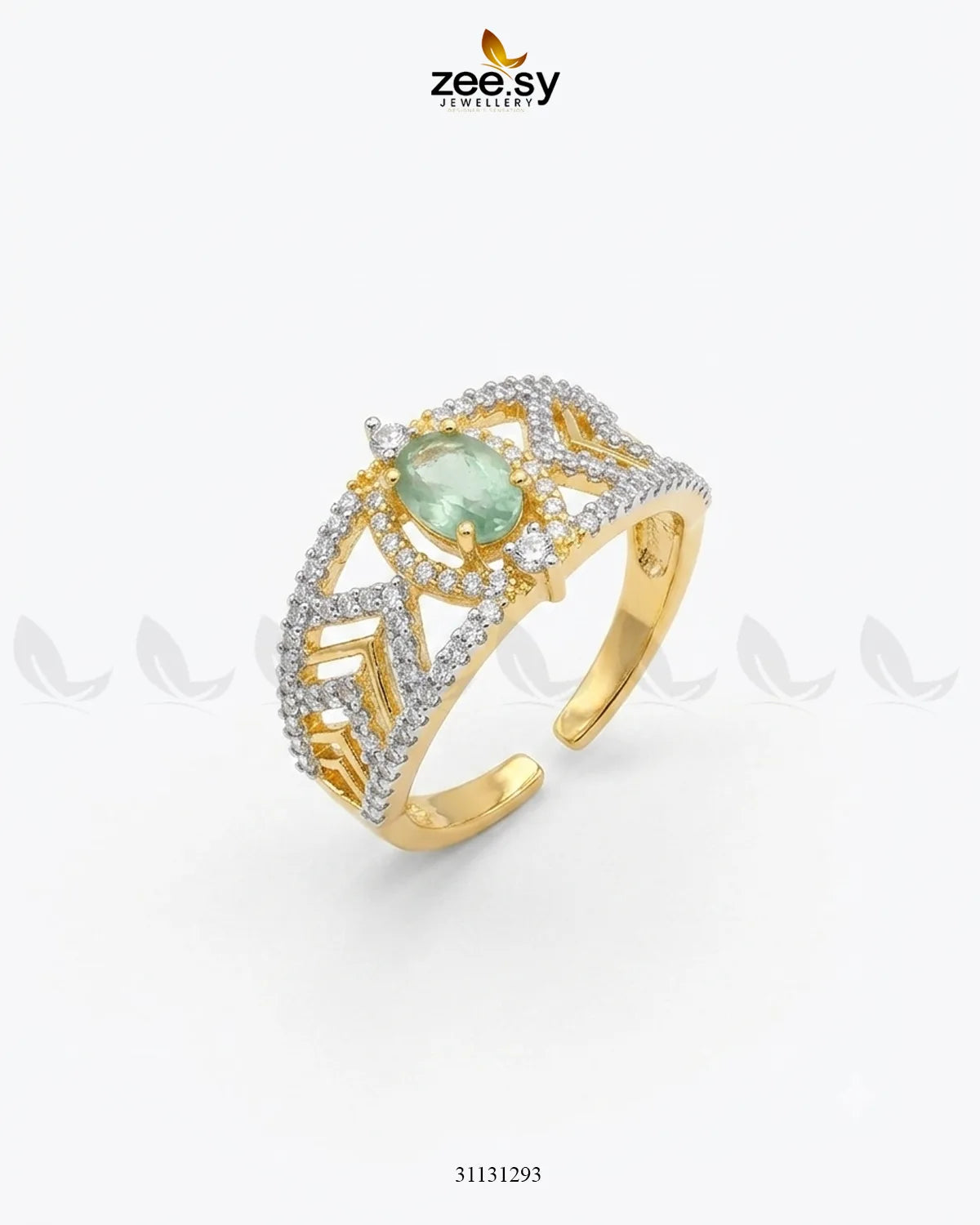 Golden Majestic Oval Stone Ring