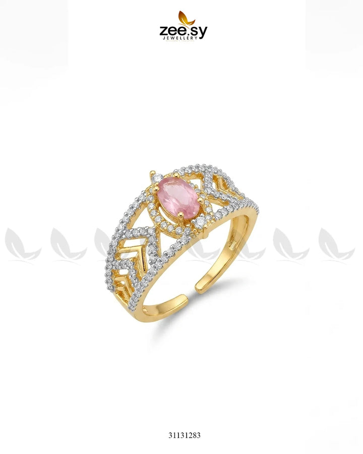 Golden Majestic Oval Stone Ring