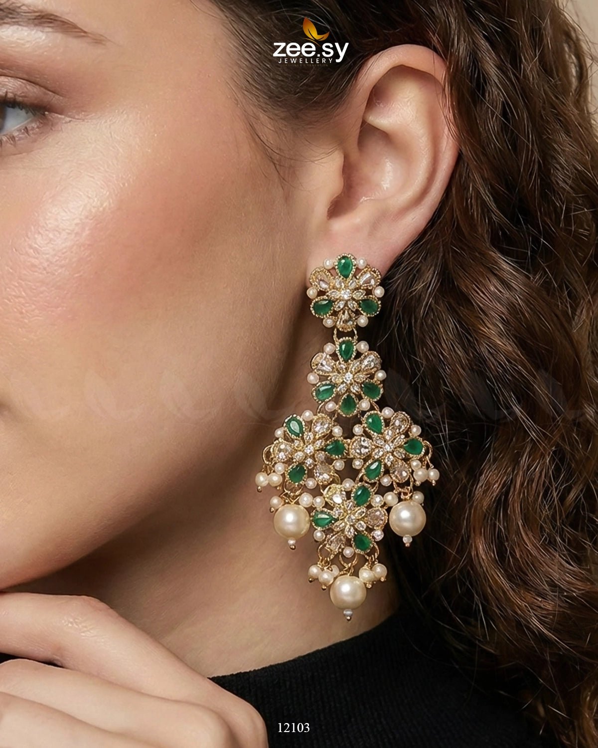 Golden Orchid Elegance Earrings