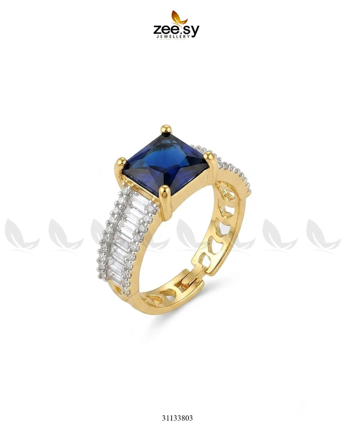 Golden Pretty Bold Stone Ring