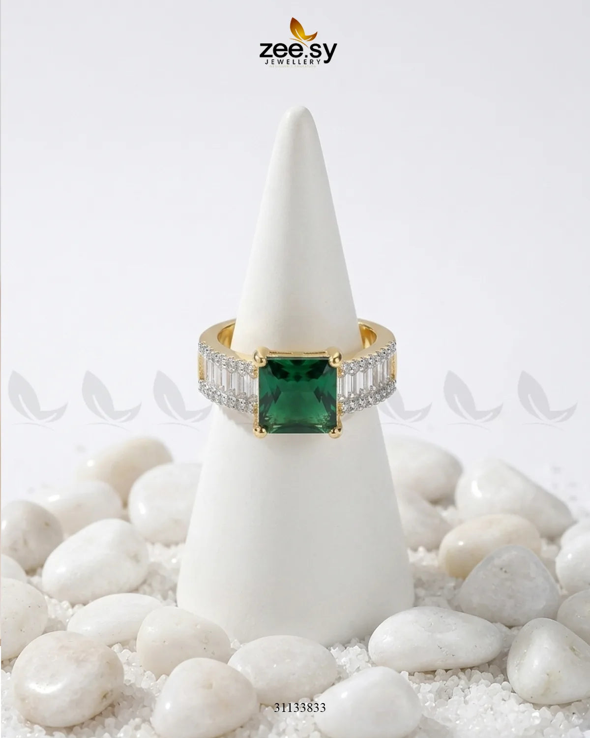 Golden Pretty Bold Stone Ring
