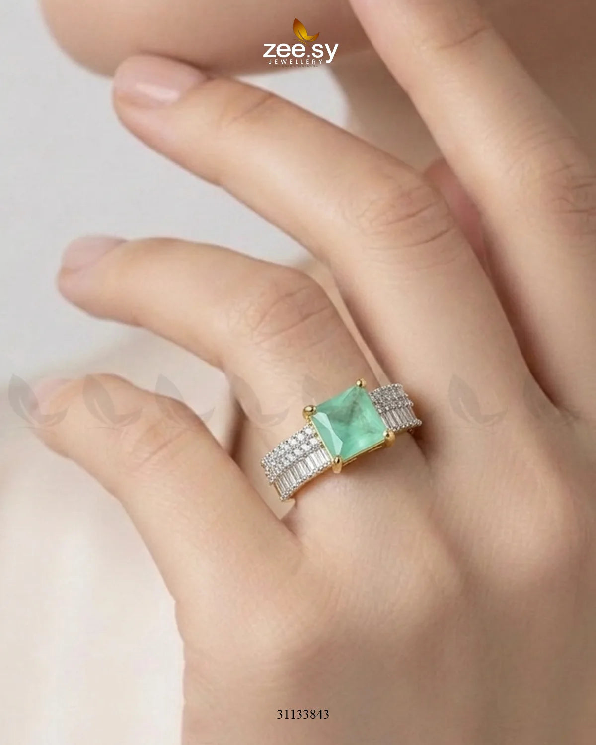 Golden Pretty Bold Stone Ring