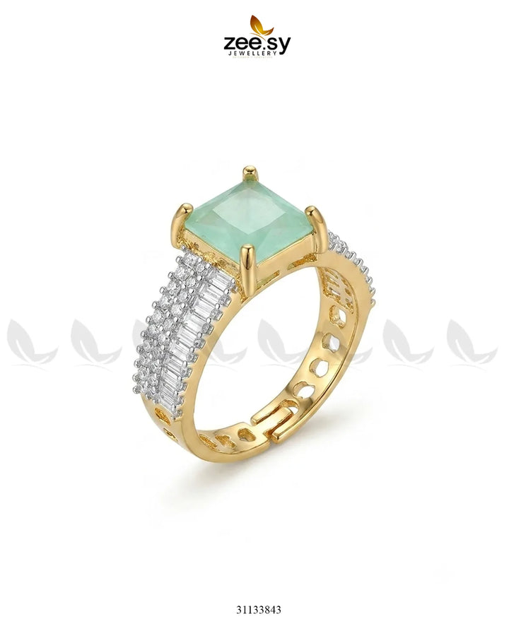 Golden Pretty Bold Stone Ring