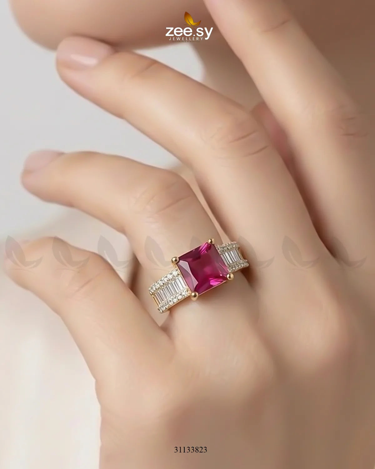 Golden Pretty Bold Stone Ring