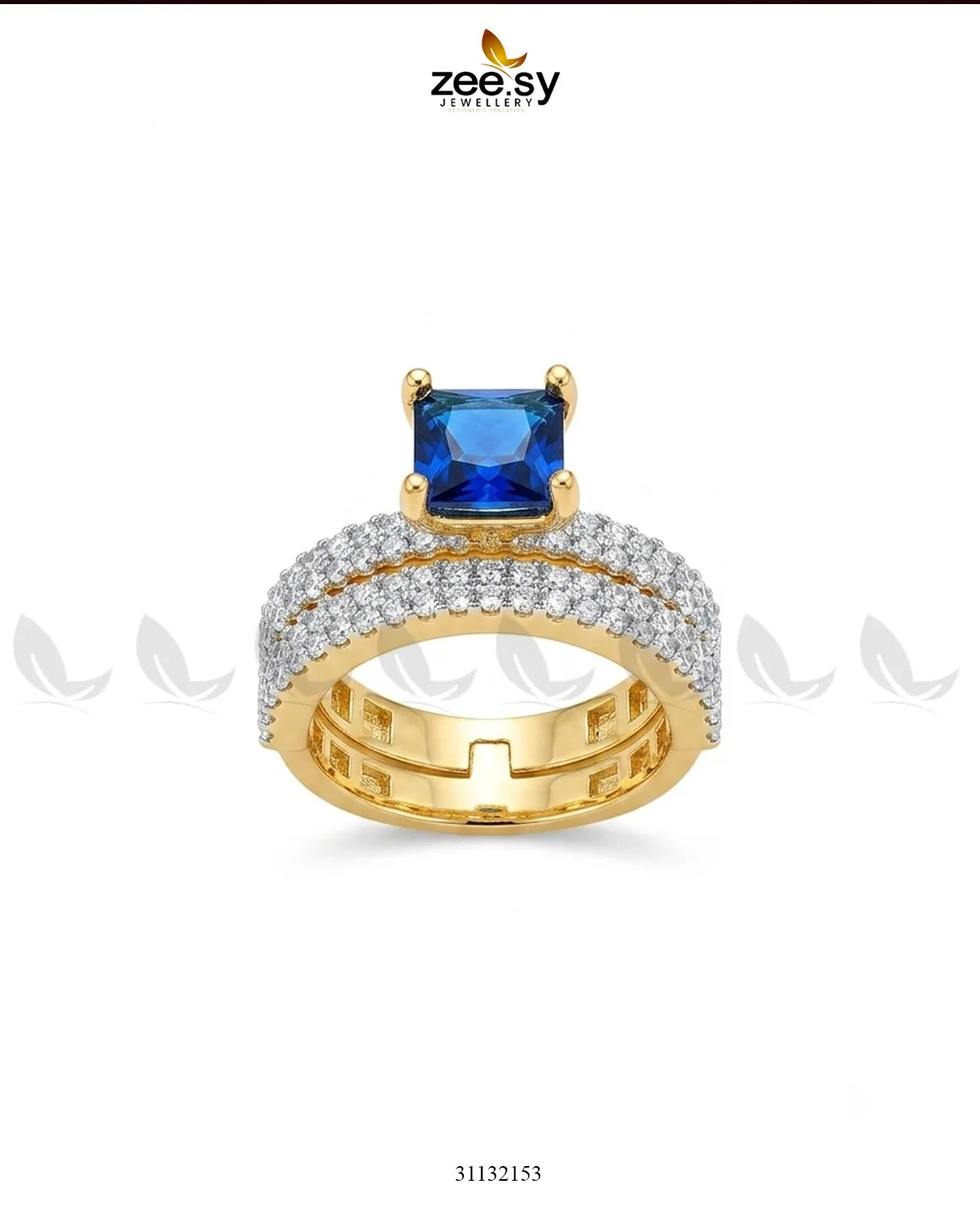 Golden Sensational Bold Stone Ring Finger Ring - Zeesy Jewellery Pakistan | Premium Artificial & Imitation Jewellery