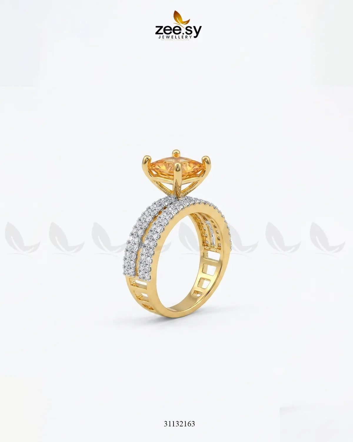 Golden Sensational Bold Stone Ring Finger Ring - Zeesy Jewellery Pakistan | Premium Artificial & Imitation Jewellery