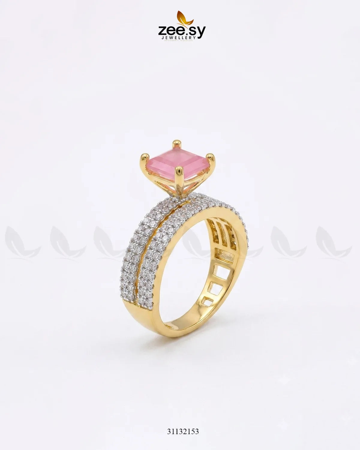 Golden Sensational Bold Stone Ring Finger Ring - Zeesy Jewellery Pakistan | Premium Artificial & Imitation Jewellery