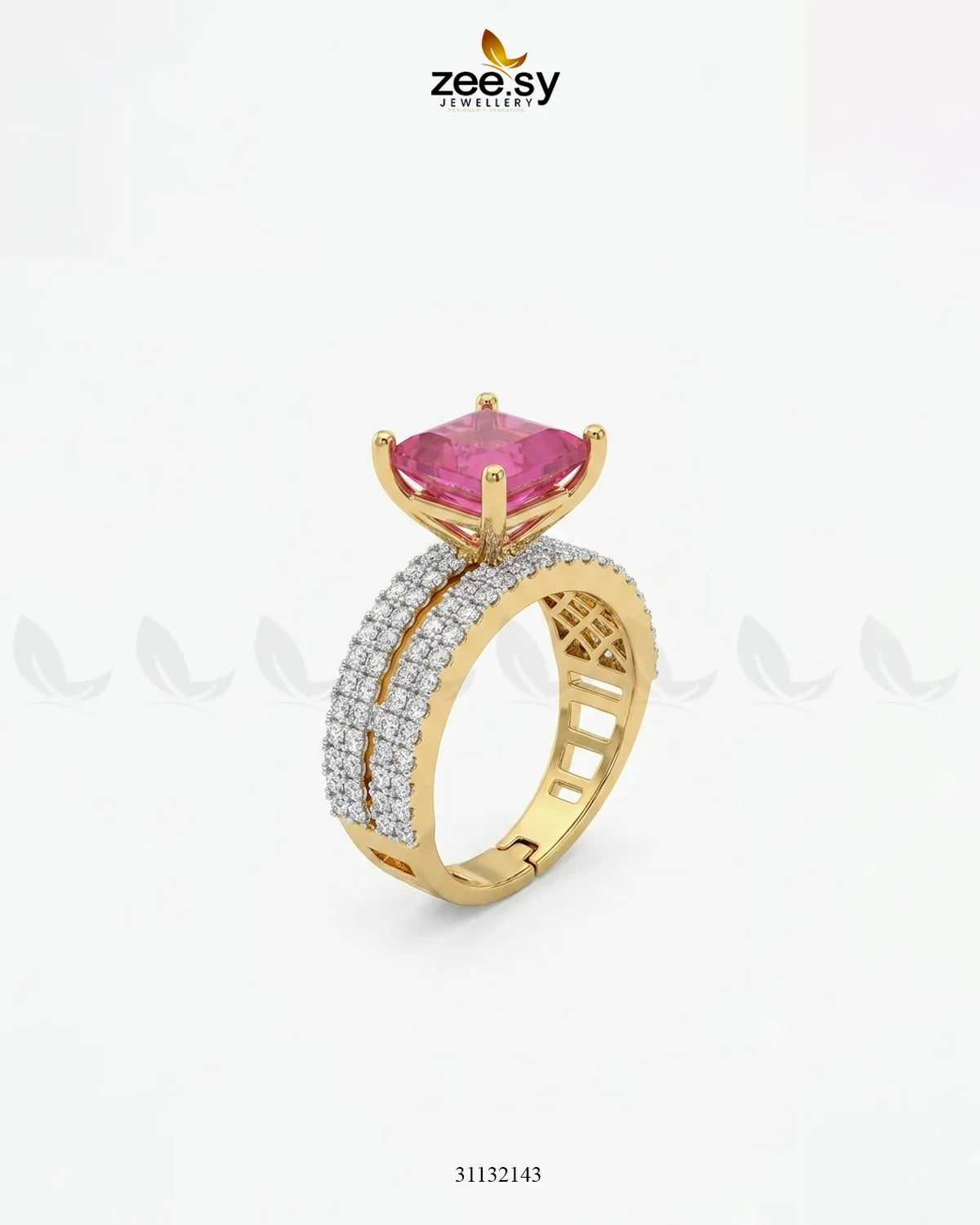 Golden Sensational Bold Stone Ring Finger Ring - Zeesy Jewellery Pakistan | Premium Artificial & Imitation Jewellery