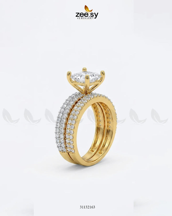 Golden Sensational Bold Stone Ring Finger Ring - Zeesy Jewellery Pakistan | Premium Artificial & Imitation Jewellery