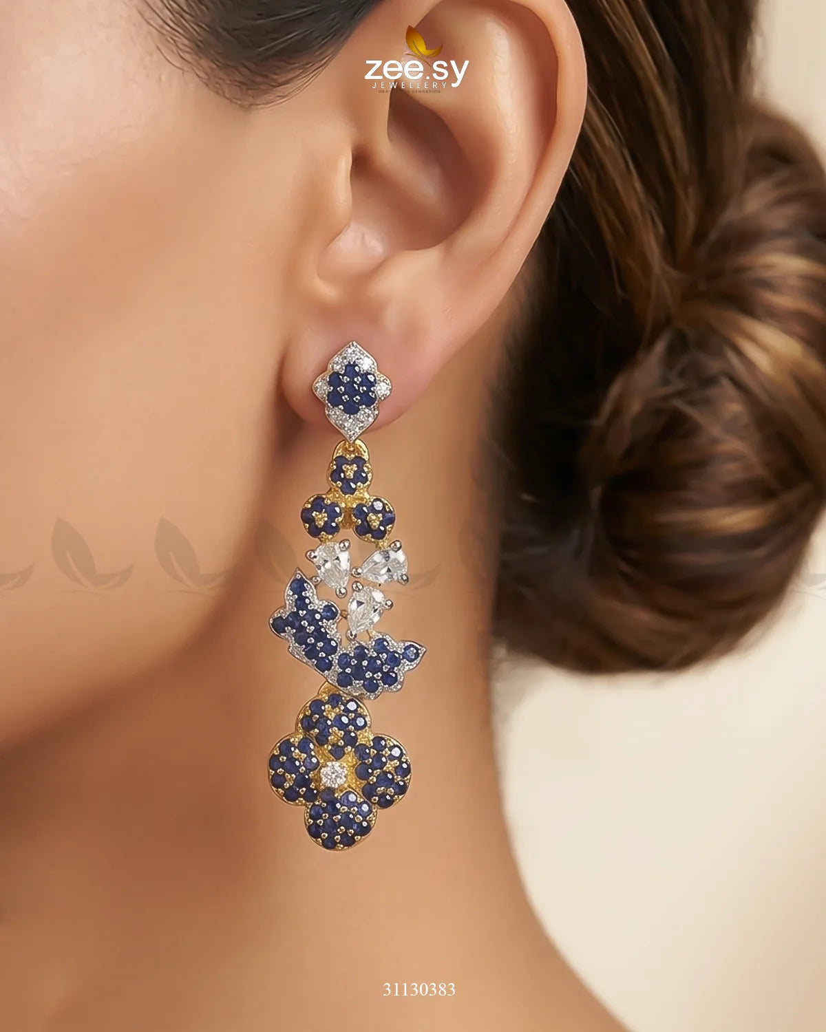 Golden Starburst Gemstone Earrings Earrings - Zeesy Jewellery Pakistan | Premium Artificial & Imitation Jewellery