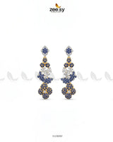 Golden Starburst Gemstone Earrings Golden Blue Earrings - Zeesy Jewellery Pakistan | Premium Artificial & Imitation Jewellery