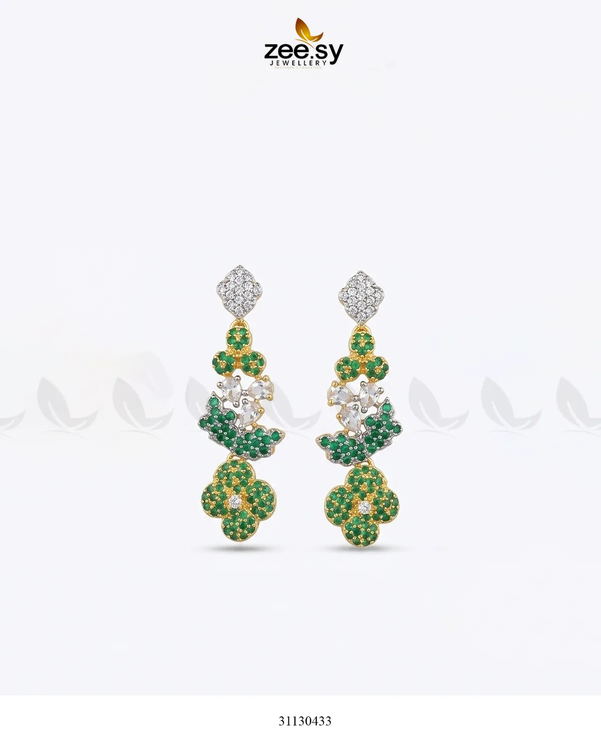 Golden Starburst Gemstone Earrings Earrings - Zeesy Jewellery Pakistan | Premium Artificial & Imitation Jewellery