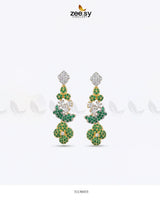 Golden Starburst Gemstone Earrings Earrings - Zeesy Jewellery Pakistan | Premium Artificial & Imitation Jewellery