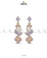 Golden Starburst Gemstone Earrings Golden Purple Earrings - Zeesy Jewellery Pakistan | Premium Artificial & Imitation Jewellery