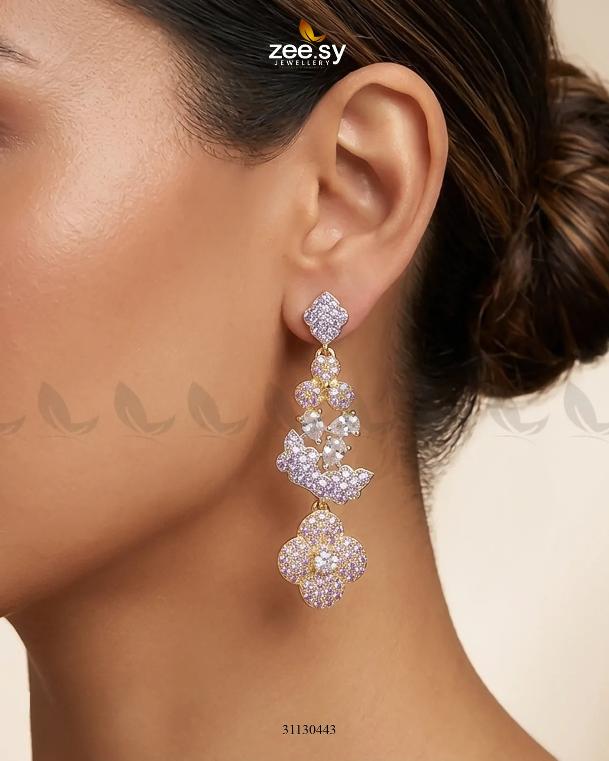 Golden Starburst Gemstone Earrings Earrings - Zeesy Jewellery Pakistan | Premium Artificial & Imitation Jewellery