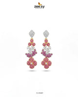 Golden Starburst Gemstone Earrings Golden Ruby Earrings - Zeesy Jewellery Pakistan | Premium Artificial & Imitation Jewellery