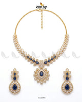 Golden Vine Zirconia Necklace Set Necklace Sets - Zeesy Jewellery Pakistan | Premium Artificial & Imitation Jewellery