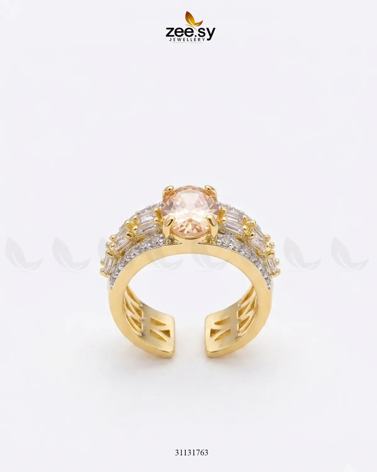 Golden Vintage Uncut Stone Ring Finger Ring - Zeesy Jewellery Pakistan | Premium Artificial & Imitation Jewellery