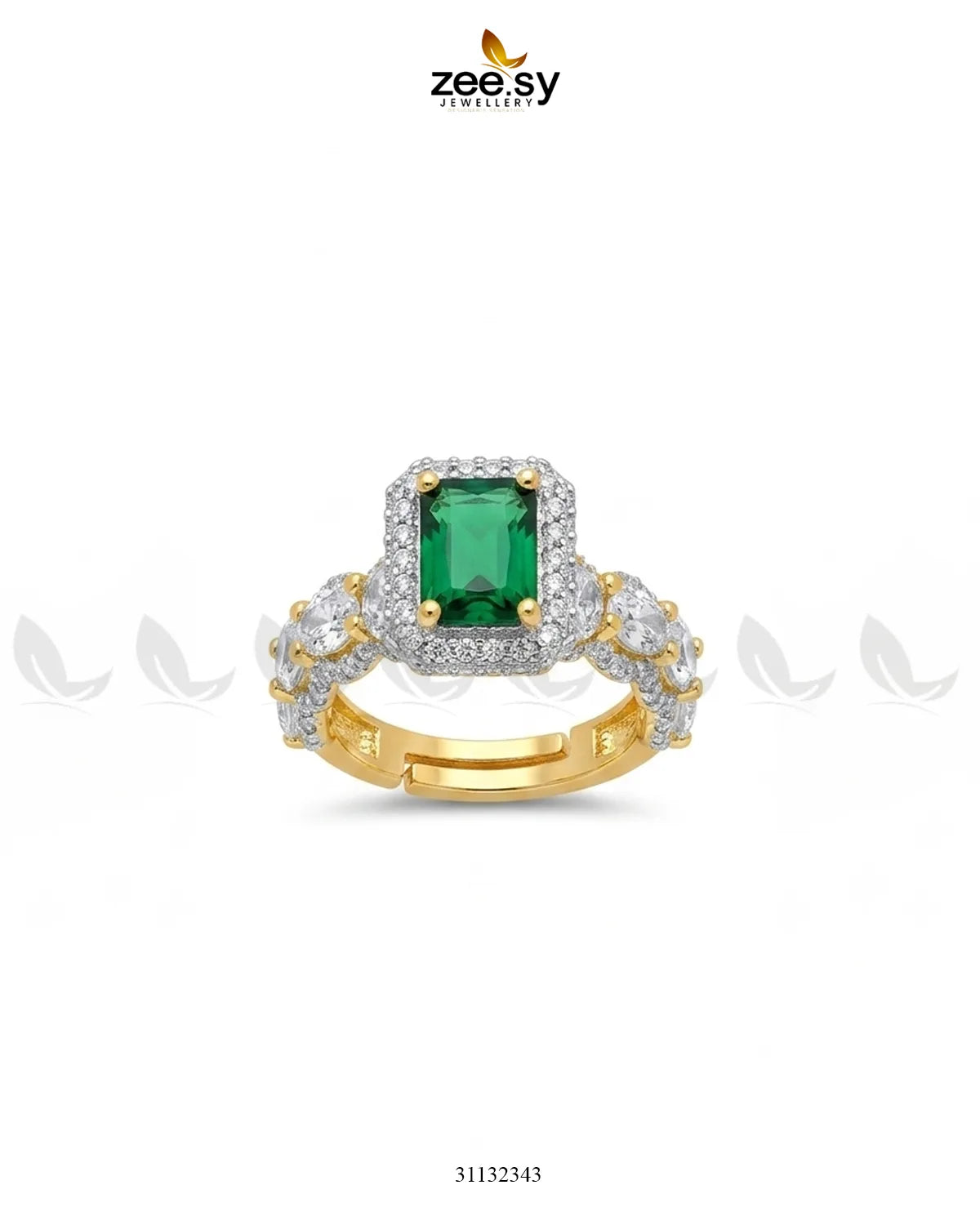 Golden Vintage Bold Stone Ring Finger Ring - Zeesy Jewellery Pakistan | Premium Artificial & Imitation Jewellery