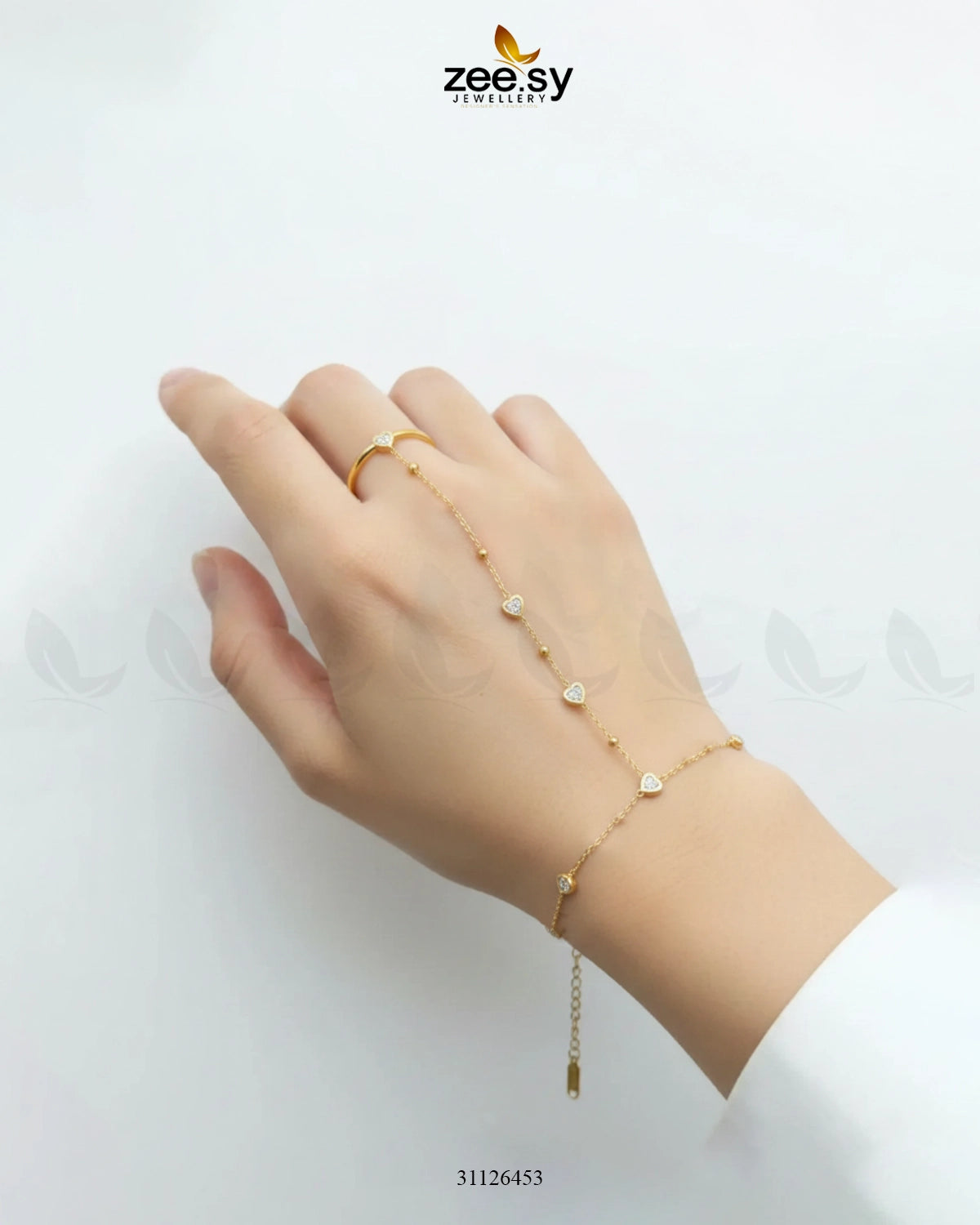 Bella Heart Ring Bracelet - Zeesy Jewellery