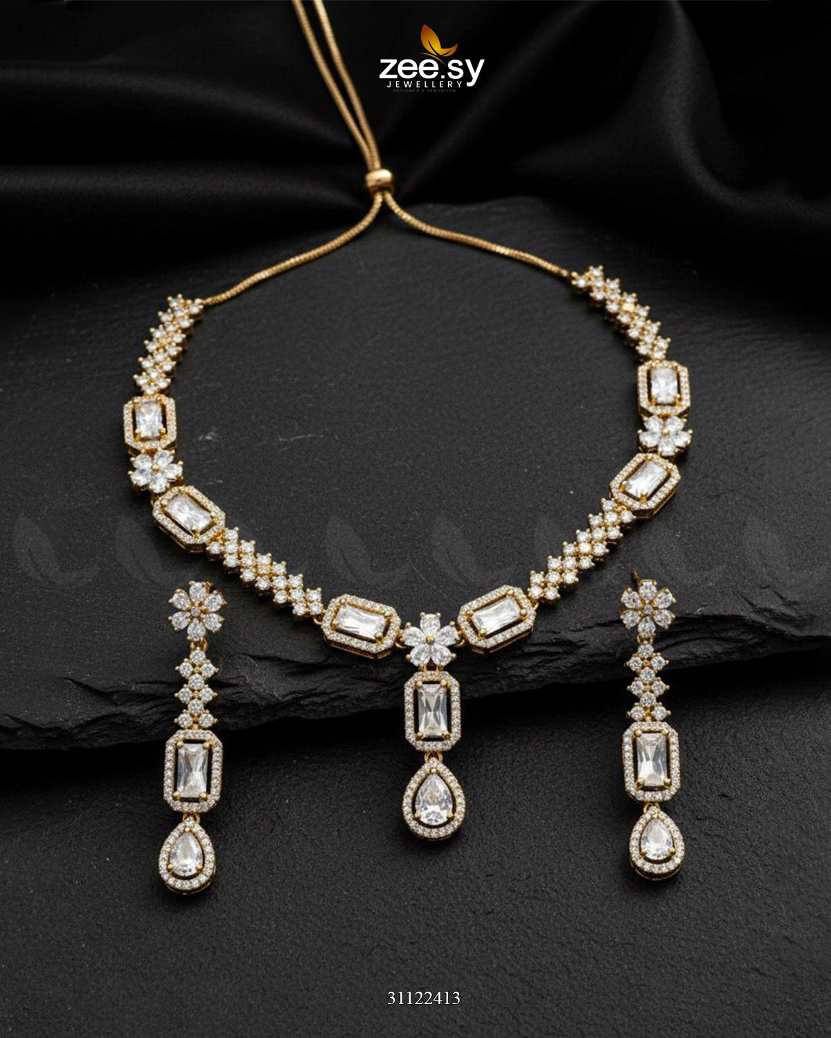 Destiny's Grand Oval Necklace Set - Zeesy Jewellery