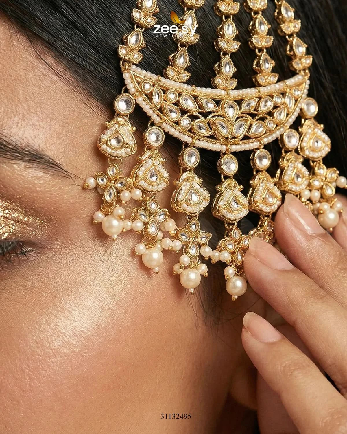 Bloom Pearl Bridal Jhumar - Zeesy Jewellery