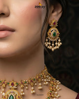Grand Emerald Pearl Malla Set Malla Necklace - Zeesy Jewellery Pakistan | Premium Artificial & Imitation Jewellery