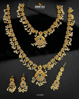 Grand Emerald Pearl Malla Set Malla Necklace - Zeesy Jewellery Pakistan | Premium Artificial & Imitation Jewellery