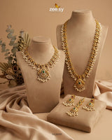 Grand Emerald Pearl Malla Set Malla Necklace - Zeesy Jewellery Pakistan | Premium Artificial & Imitation Jewellery