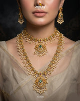 Grand Emerald Pearl Malla Set Malla Necklace - Zeesy Jewellery Pakistan | Premium Artificial & Imitation Jewellery