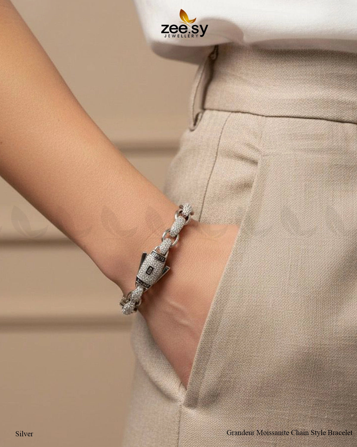 Grandeur Moissanite Chain Style Bracelet - Zeesy Jewellery