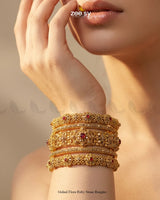 Gulaal Flora Ruby Stone Bangles BANGLES - Zeesy Jewellery Pakistan | Premium Artificial & Imitation Jewellery