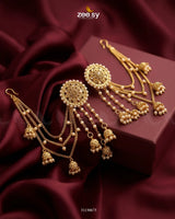 Gulnaar Center Floral Stone Earrings Earrings - Zeesy Jewellery Pakistan | Premium Artificial & Imitation Jewellery