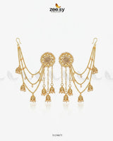 Gulnaar Center Floral Stone Earrings Earrings - Zeesy Jewellery Pakistan | Premium Artificial & Imitation Jewellery