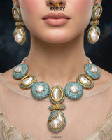 Gulnar Baroque Pearl Choker Set choker - Zeesy Jewellery Pakistan | Premium Artificial & Imitation Jewellery