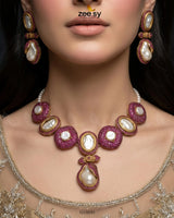 Gulnar Baroque Pearl Choker Set choker - Zeesy Jewellery Pakistan | Premium Artificial & Imitation Jewellery