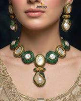 Gulnar Baroque Pearl Choker Set choker - Zeesy Jewellery Pakistan | Premium Artificial & Imitation Jewellery