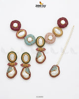 Gulnar Baroque Pearl Choker Set Multi choker - Zeesy Jewellery Pakistan | Premium Artificial & Imitation Jewellery