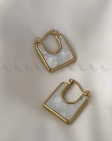 Gyre Earrings Golden White - Zeesy Jewellery