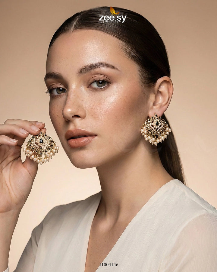 Hyderabadi Pearl Drop Earrings Earrings - Zeesy Jewellery Pakistan | Premium Artificial & Imitation Jewellery