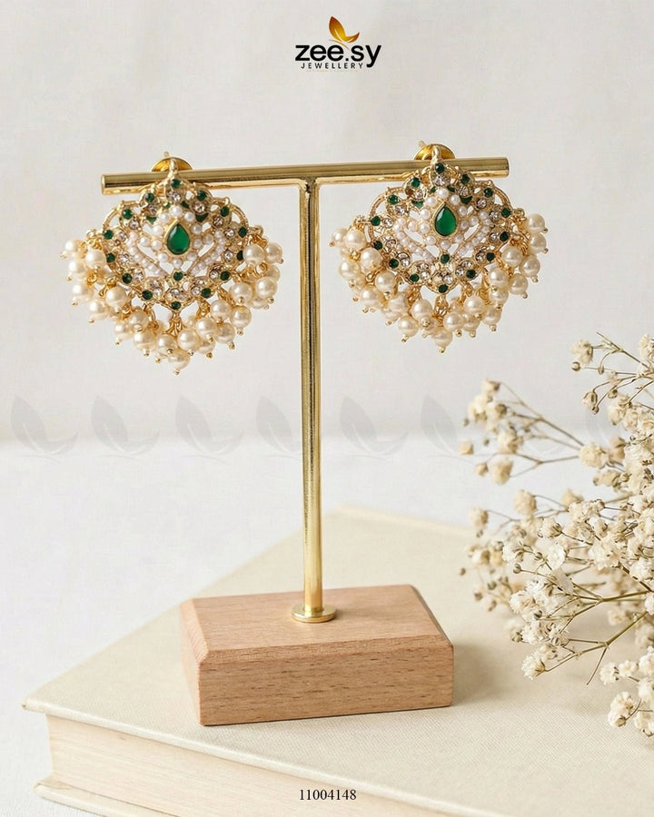 Hyderabadi Pearl Drop Earrings Earrings - Zeesy Jewellery Pakistan | Premium Artificial & Imitation Jewellery