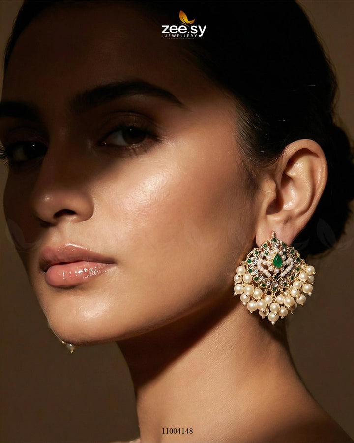 Hyderabadi Pearl Drop Earrings Earrings - Zeesy Jewellery Pakistan | Premium Artificial & Imitation Jewellery