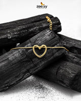Hallow Curved Heart Bracelet - Zeesy Jewellery