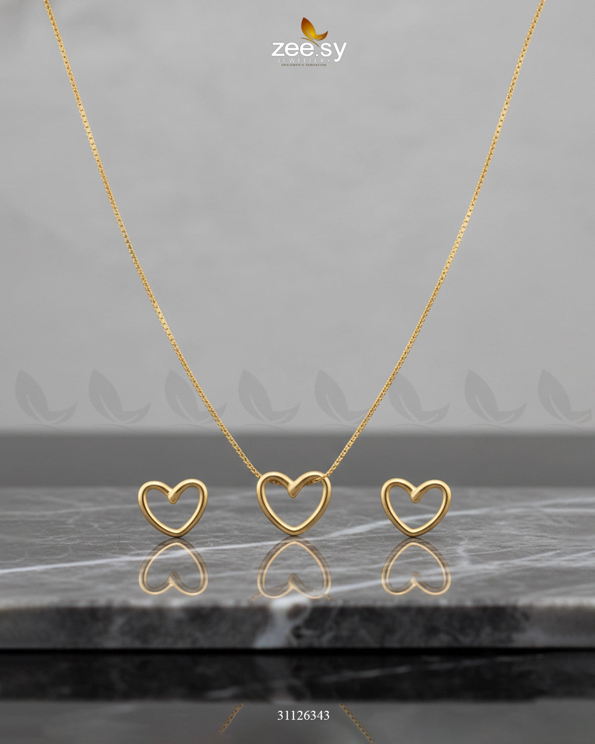Hallow Heart Pendant Set - Zeesy Jewellery